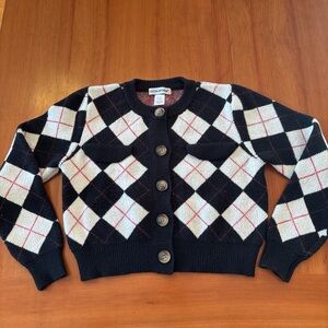 Cotton Emporium Argyle Cardigan Sweater